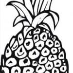 Prosta kolorowanka ananas do wydrukowania dla dzieci.