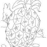 Prosta kolorowanka ananas do wydrukowania dla dzieci.
