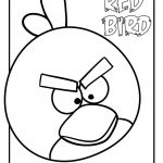 Kolorowanka do wydrukowania z czerwonym ptakiem z Angry Birds.