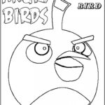 Czarnobiała kolorowanka Angry Birds do druku dla dzieci.