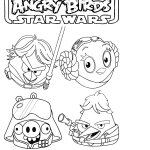 Kolorowanki do wydrukowania Angry Birds i Star Wars dla dzieci.