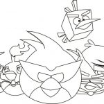 Kolorowanki Angry Birds do druku dla dzieci, czarno-białe obrazki.