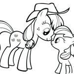 Kolorowanka Applejack i Fluttershy z My Little Pony.