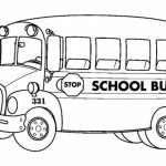 Prosta kolorowanka autobusu szkolnego z napisem STOP i SCHOOL BUS.