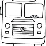 Prosta kolorowanka autobusu szkolnego dla dzieci do wydrukowania.