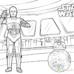 Kolorowanka BB-8 i C-3PO z Gwiezdnych Wojen do druku.