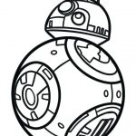 Prosta kolorowanka BB-8 z filmu Gwiezdne Wojny dla dzieci.