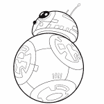 Kolorowanka BB-8 do wydrukowania dla dzieci.
