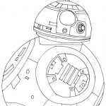 Szablon do kolorowania BB-8 z filmu Gwiezdne Wojny.