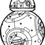 Kolorowanka BB-8 z filmu Gwiezdne wojny do druku dla dzieci.