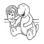 Dinozaury do kolorowania dla dzieci, prosta czarno-biała ilustracja.