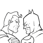 Kolorowanki Batman i Superman dla dzieci do wydrukowania.