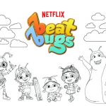 Kolorowanki Beat Bugs do druku dla dzieci z postaciami z serialu.