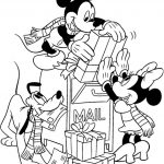 Myszki Disney z prezentami do kolorowania dla dzieci.