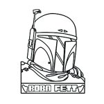 Szablon do kolorowania Boba Fett z Gwiezdnych Wojen dla dzieci.