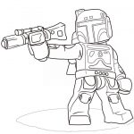 Kolorowanka Boba Fett z Gwiezdnych Wojen do wydruku dla dzieci.