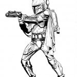 Kolorowanka Boba Fett z Gwiezdnych Wojen do druku.