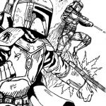 Boba Fett z Gwiezdnych Wojen do kolorowania dla dzieci.