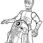Kolorowanka C-3PO z filmu Gwiezdne Wojny do druku.