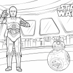 Kolorowanka C-3PO do wydrukowania dla dzieci.
