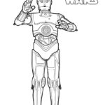 Kolorowanka C-3PO z Gwiezdnych Wojen do druku dla dzieci.