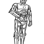 Kolorowanka C-3PO z filmu Gwiezdne Wojny do druku.
