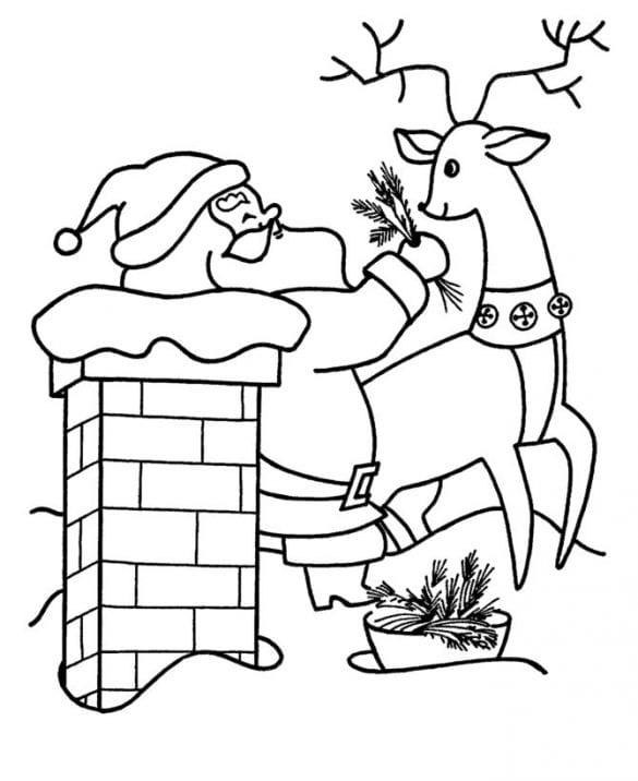 Chimney-Santa-Coloring-Pages