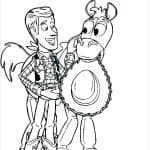 Kolorowanka Chudy i konik z Toy Story do druku dla dzieci.