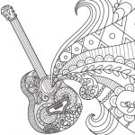Kolorowanka do wydrukowania z gitarą dla dzieci.