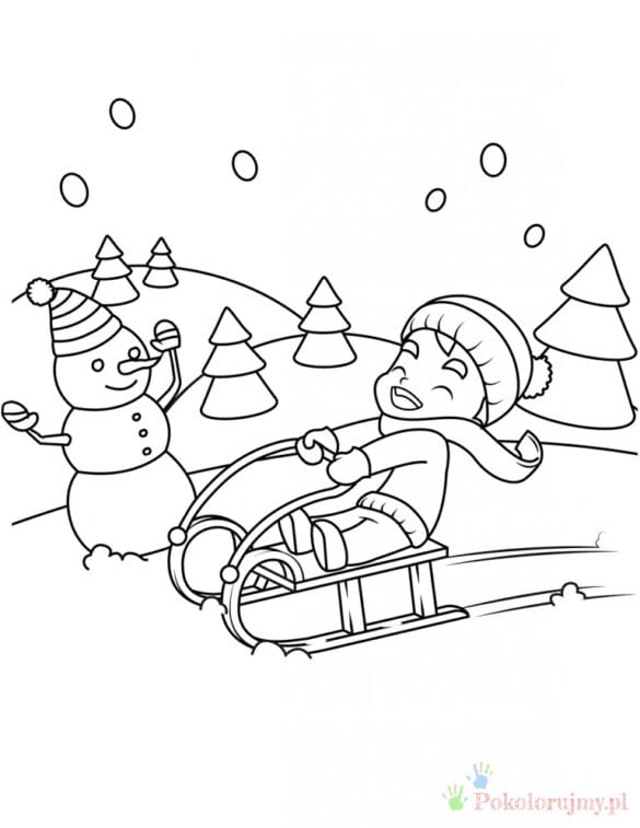Czas zimowy – Kolorowanki dla dzieci (2)