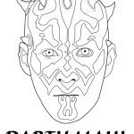 Darth Maul maska do kolorowania dla dzieci.