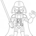 Darth Vader z mieczem świetlnym do kolorowania dla dzieci.