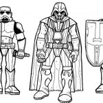 Darth Vader i żołnierze z Gwiezdnych Wojen do kolorowania.