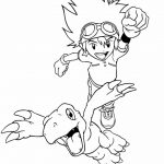 Kolorowanka Digimon i jego przyjaciela do wydrukowania.