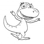Dinozaur do kolorowania, czarno-biały obrazek dla dzieci.