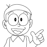 Doraemon - kolorowanka do wydrukowania dla dzieci.
