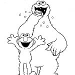 Kolorowanka Elmo i potworek do druku dla dzieci.