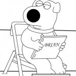 Kolorowanka do wydrukowania z postacią Briana z Family Guy.