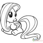 Kolorowanka Fluttershy z My Little Pony do wydrukowania.