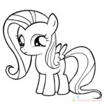 Kolorowanka Fluttershy z My Little Pony do druku dla dzieci.