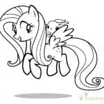 Kolorowanka Fluttershy z My Little Pony do druku dla dzieci.