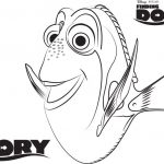 Dory z filmu Finding Dory, czarno-biała do kolorowania.