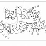 Kolorowanka z napisem Mery i Chrustmas na świąteczny temat.
