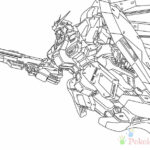 Szkic Gundam do kolorowania dla dzieci.