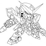 Szkic Gundam do kolorowania dla dzieci.