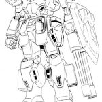 Szkic Gundam do kolorowania dla dzieci.