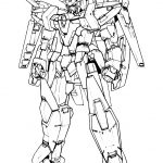 Szkic Gundam do kolorowania dla dzieci, linie do druku.
