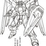 Szkic Gundam do kolorowania dla dzieci.