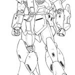 Szkic Gundam do kolorowania dla dzieci.