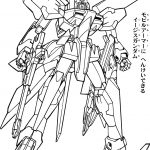 Szkic Gundam do kolorowania dla dzieci, linie do druku.